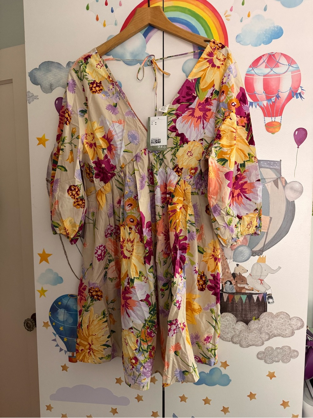 H&M floral mini dress medium NWT